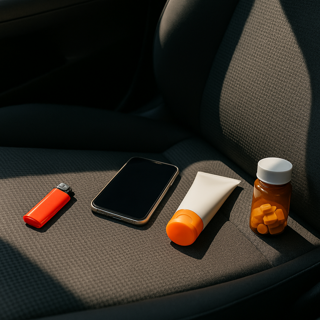 objets a ne pas laisser dans la voiture en été
